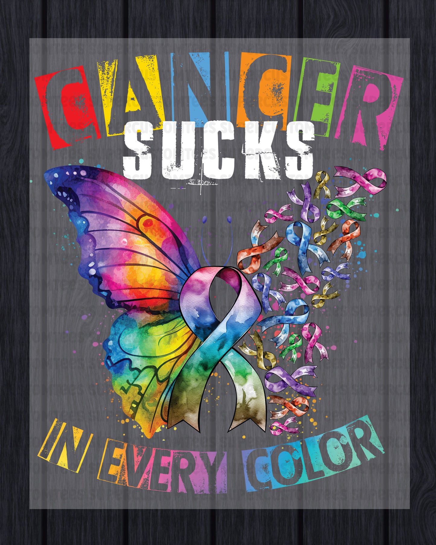 Cancer Sucks In Every Color Breast Cancer Awareness Iron on Transfers