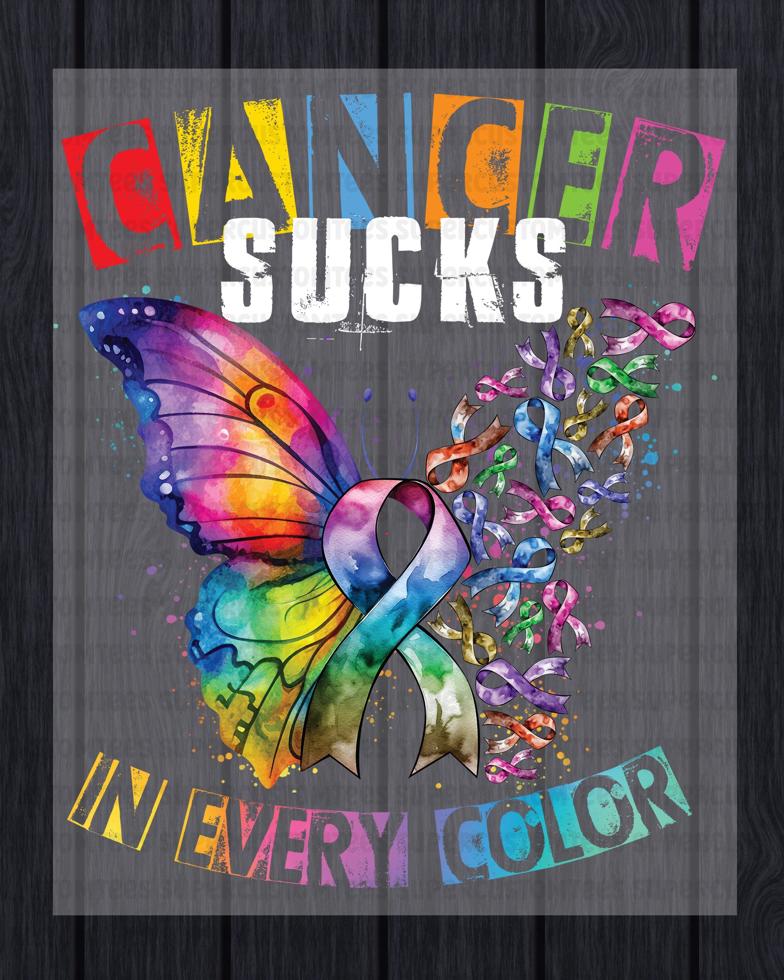 Cancer Sucks In Every Color Breast Cancer Awareness Iron on Transfers