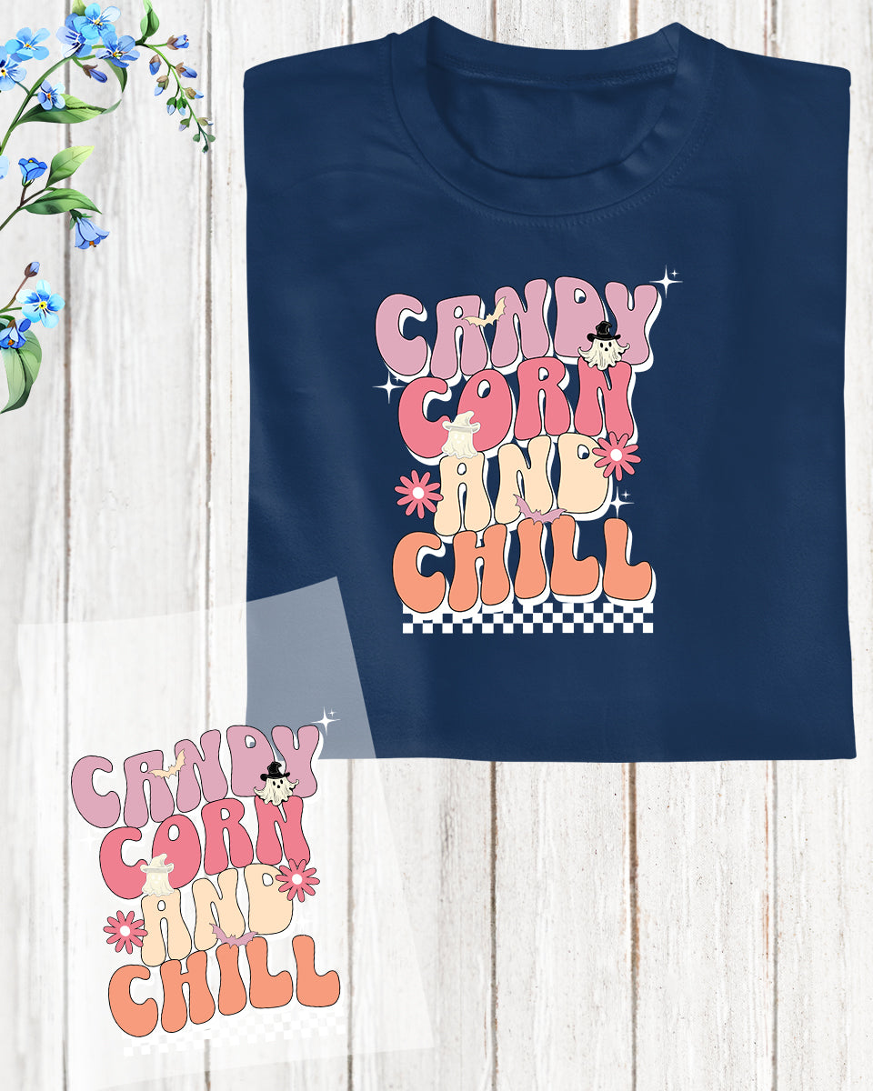 Candy Corn and Chill Trendy DTF Transfer Film