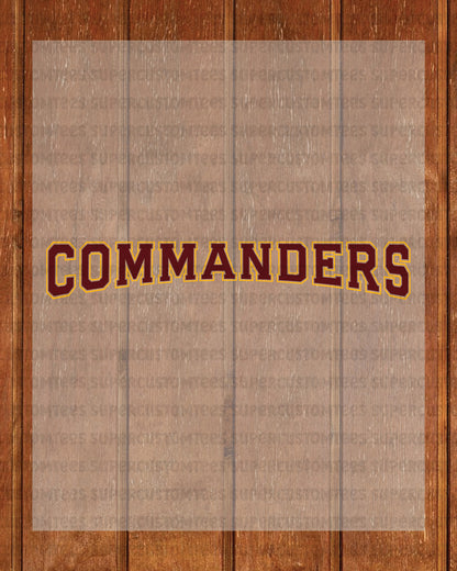 Commanders DTF Transfer Ready to Press