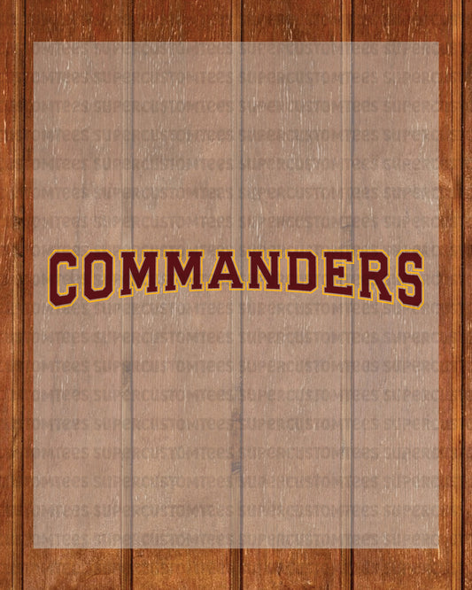 Commanders DTF Transfer Ready to Press