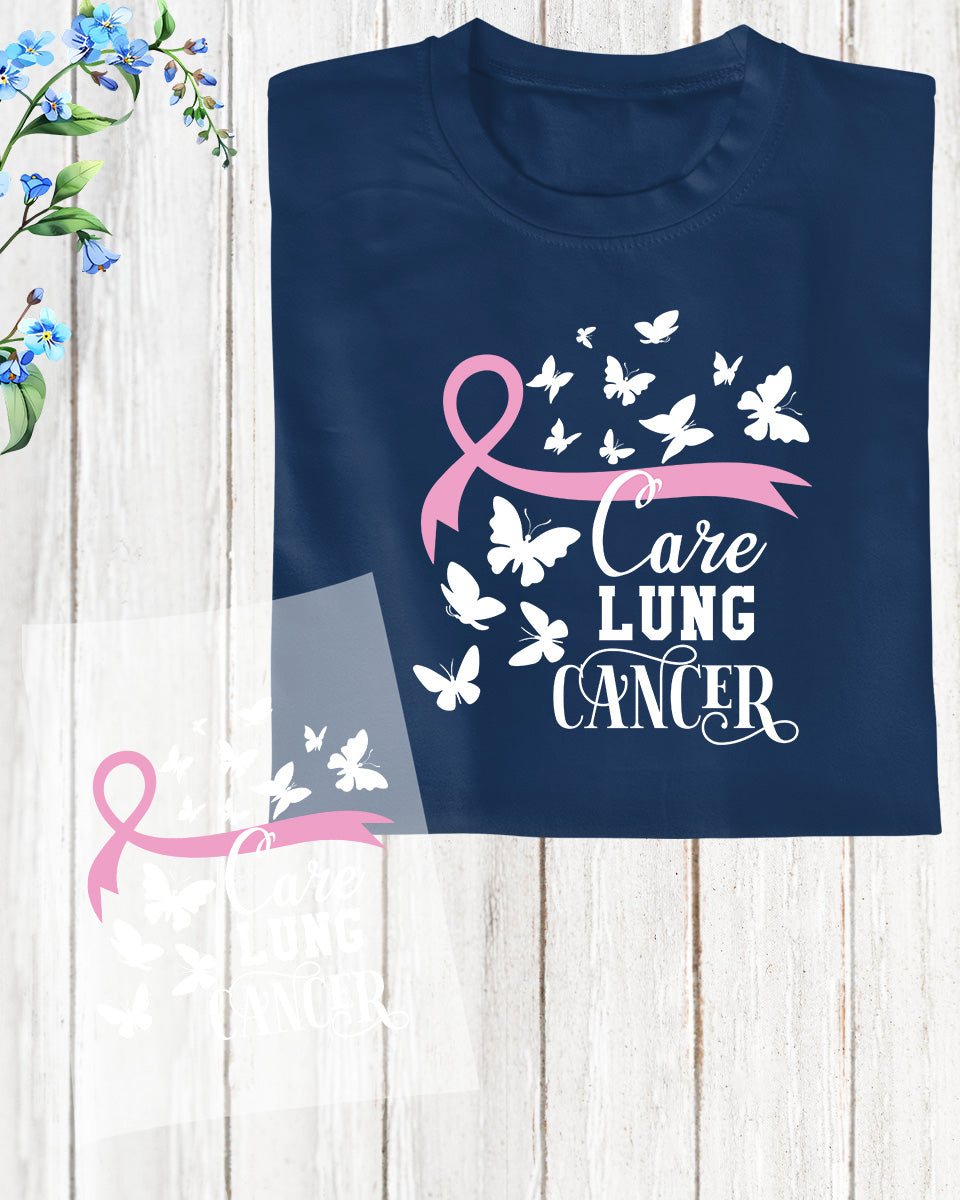 Care Lung Cancer Awareness DTF Transfer Film