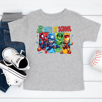 Cartoon Characters 100 Days of School T Shirt Gamer 100 Days of School Tee Kids Boys Girls Teens Women Men School Celebration Shirt