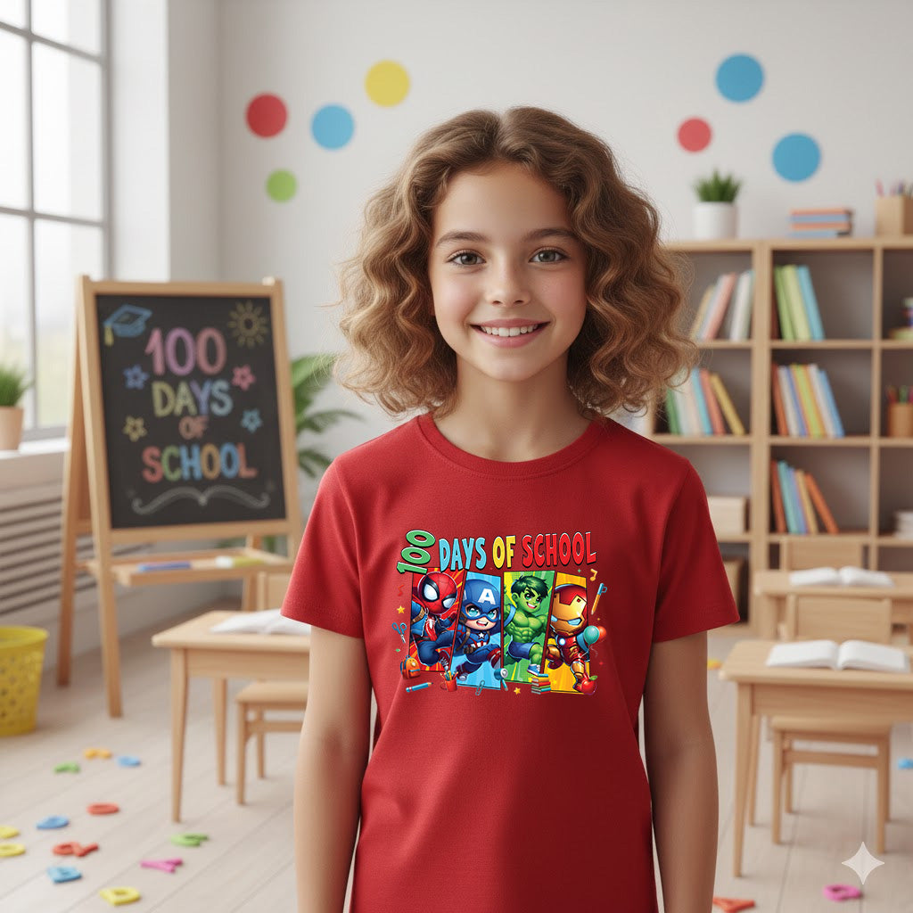 Cartoon Characters 100 Days of School T Shirt Gamer 100 Days of School Tee Kids Boys Girls Teens Women Men School Celebration Shirt