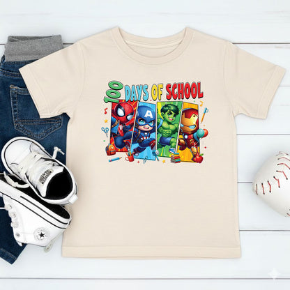 Cartoon Characters 100 Days of School T Shirt Gamer 100 Days of School Tee Kids Boys Girls Teens Women Men School Celebration Shirt