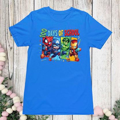 Cartoon Characters 100 Days of School T Shirt Gamer 100 Days of School Tee Kids Boys Girls Teens Women Men School Celebration Shirt