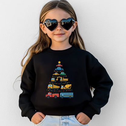 Kids Christmas Sweatshirt Cars Christmas Tree Party Tee 2025 Toddler Holiday Shirt Funny Xmas Gift TShirt For Kids