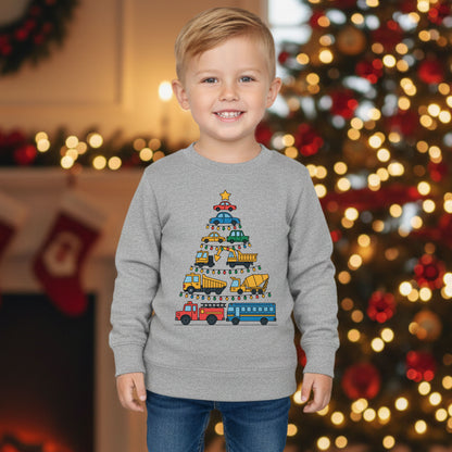 Kids Christmas Sweatshirt Cars Christmas Tree Party Tee 2025 Toddler Holiday Shirt Funny Xmas Gift TShirt For Kids