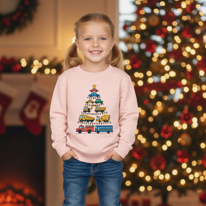 Kids Christmas Sweatshirt Cars Christmas Tree Party Tee 2025 Toddler Holiday Shirt Funny Xmas Gift TShirt For Kids