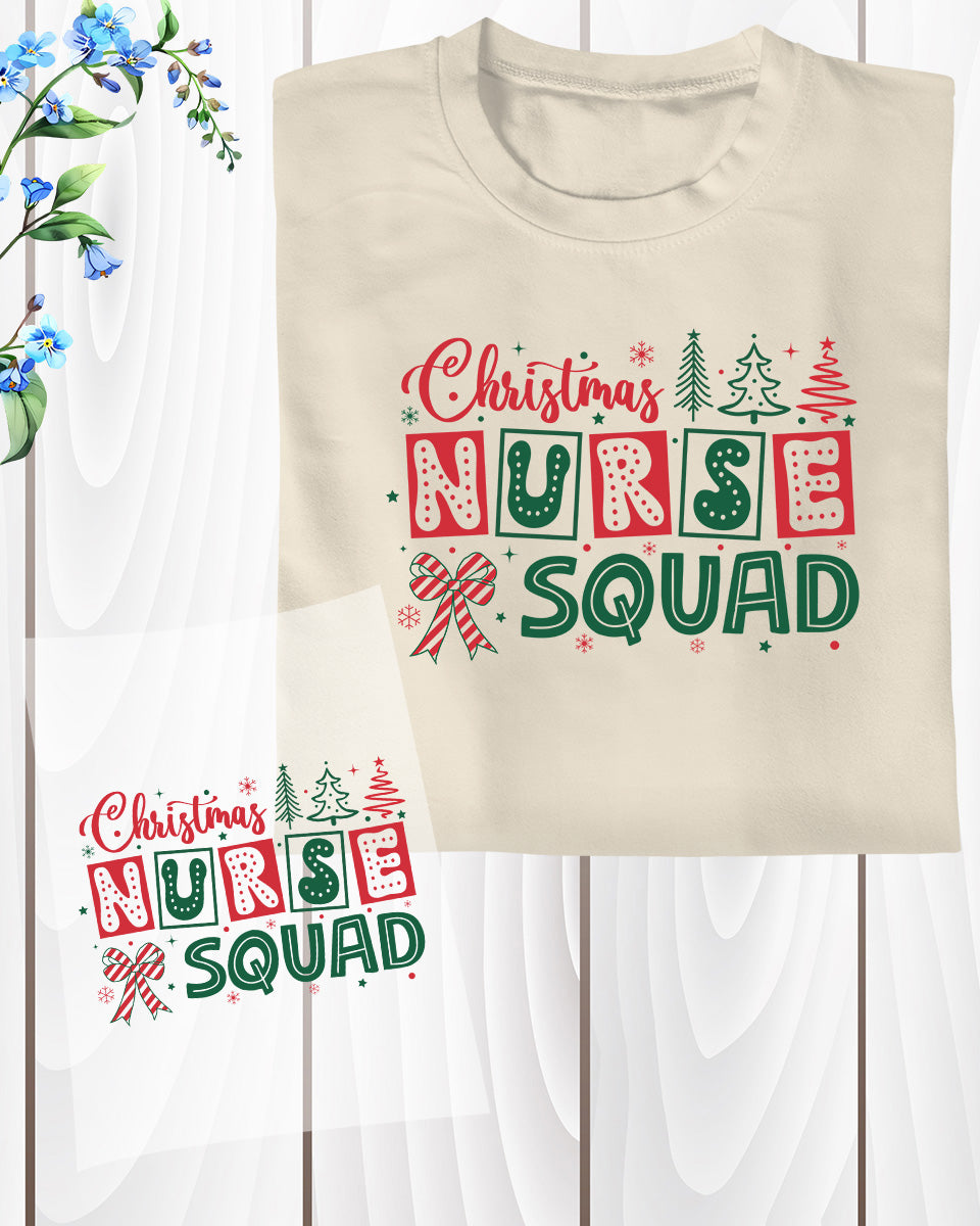 Christmas Nurse Squad DTF Transfer Film