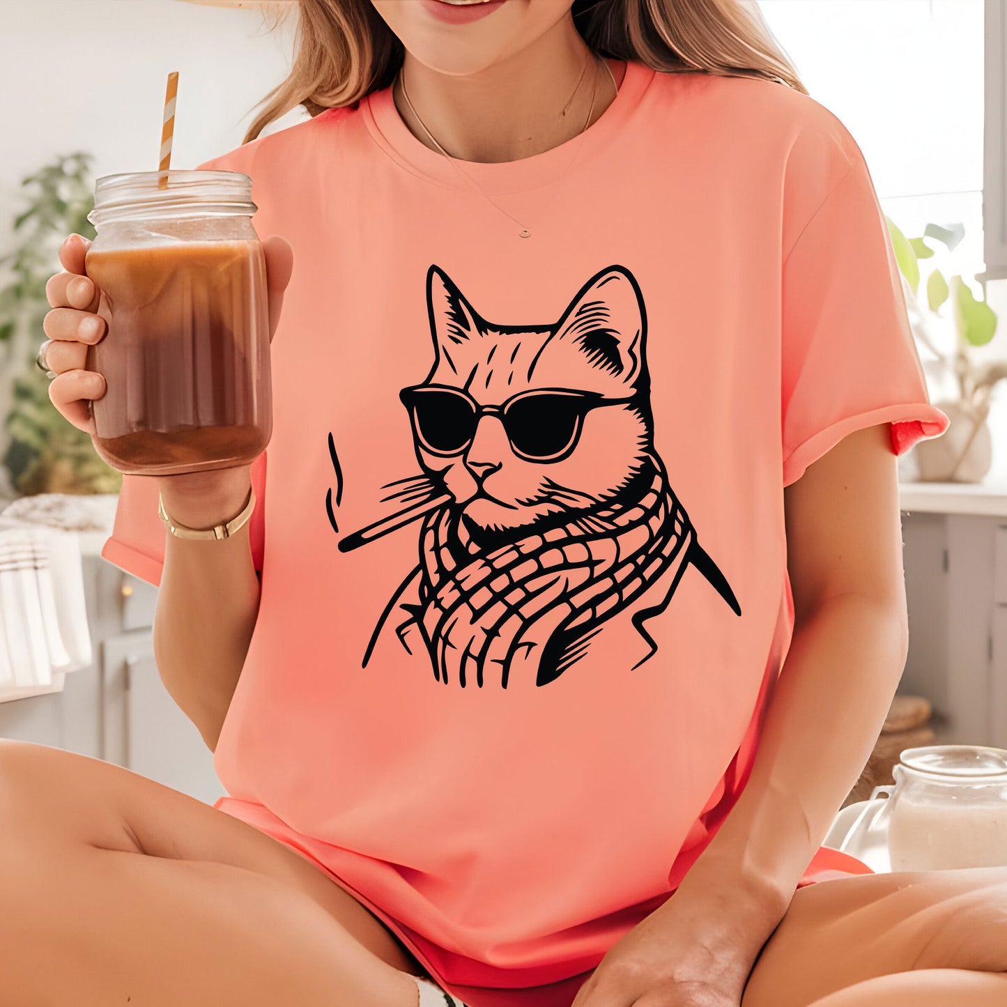 Smoking Cat Meme DTF Transfer Ready to Press, Cigarette Smoking Cat Heat Transfer For Shirt, Stupid Brainrot Cat UV Sticker Prints