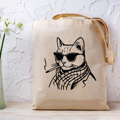 Smoking Cat Meme DTF Transfer Ready to Press, Cigarette Smoking Cat Heat Transfer For Shirt, Stupid Brainrot Cat UV Sticker Prints