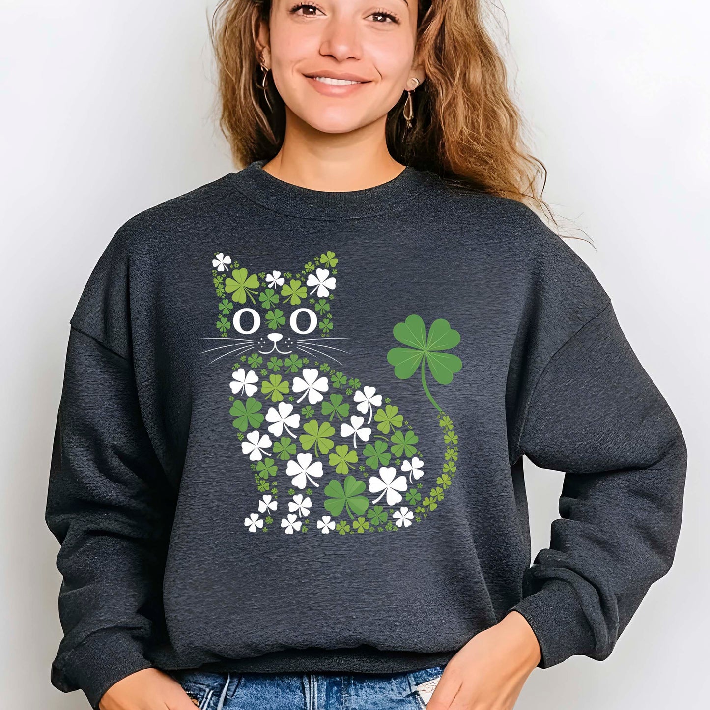 Cat Shamrock Heat Transfer Ready to Press