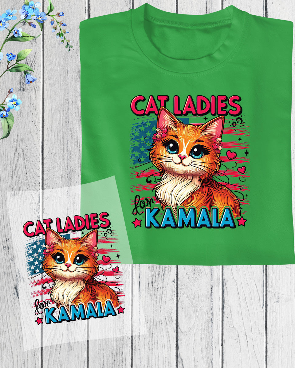 Cat Ladies for Kamala Harris DTF Transfer Film
