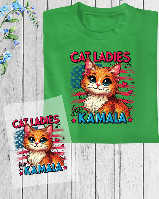 Cat Ladies for Kamala Harris DTF Transfer Film