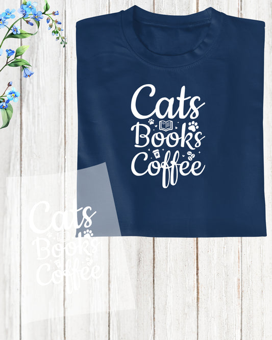 Cats Books Coffee DTF Transfer