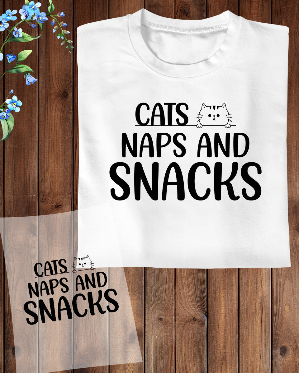 Cats Naps and Snacks DTF Transfer Film