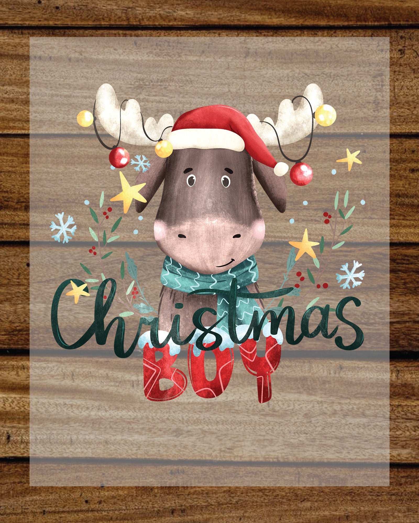 Christmas Reindeer Boy DTF Transfer Film
