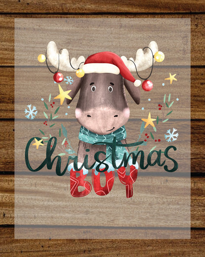 Christmas Reindeer Boy DTF Transfer Film