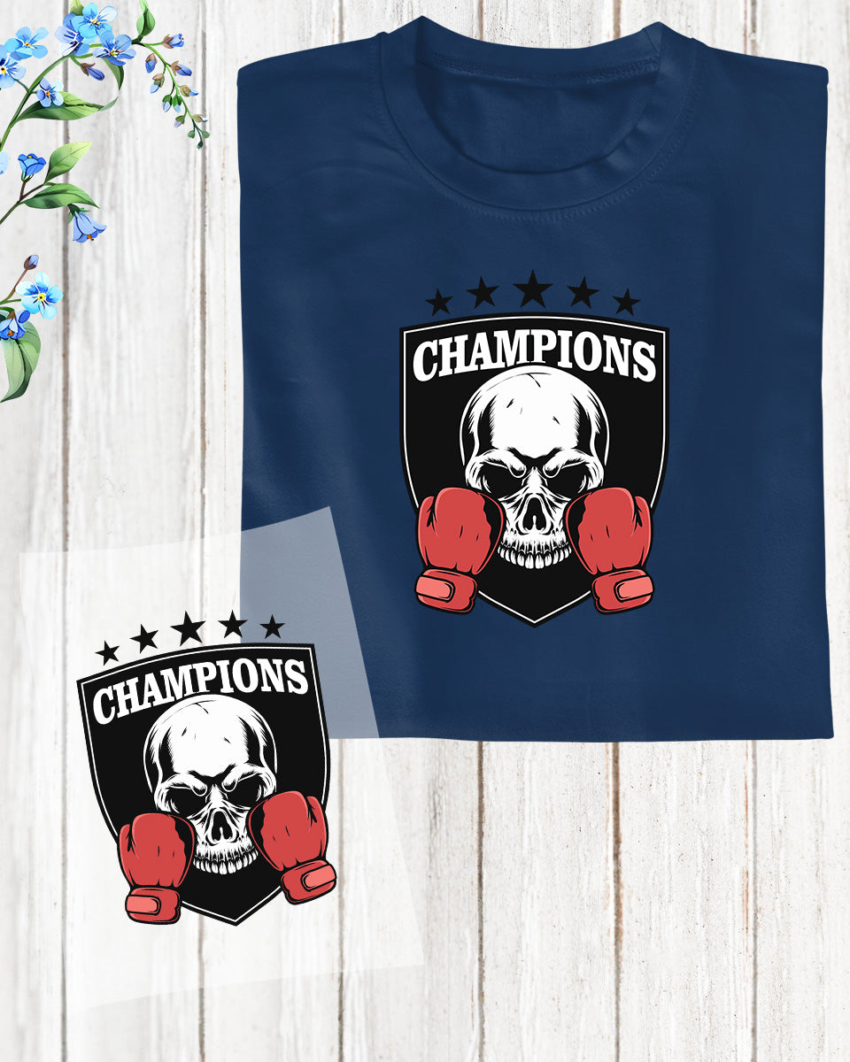 Champion Boxing Skull DTF Transfer Film