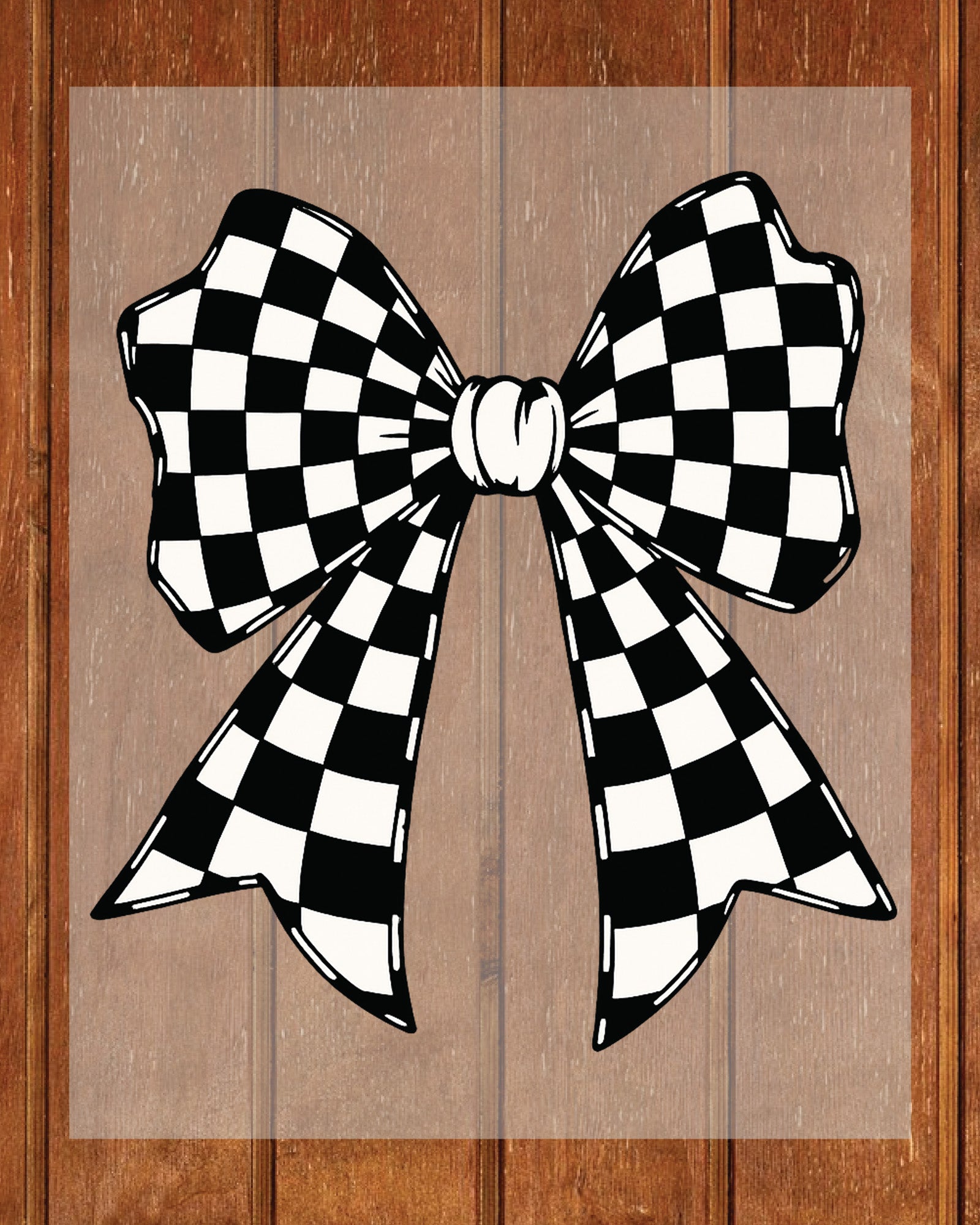 Checkered Coquette Bow DTF Transfer