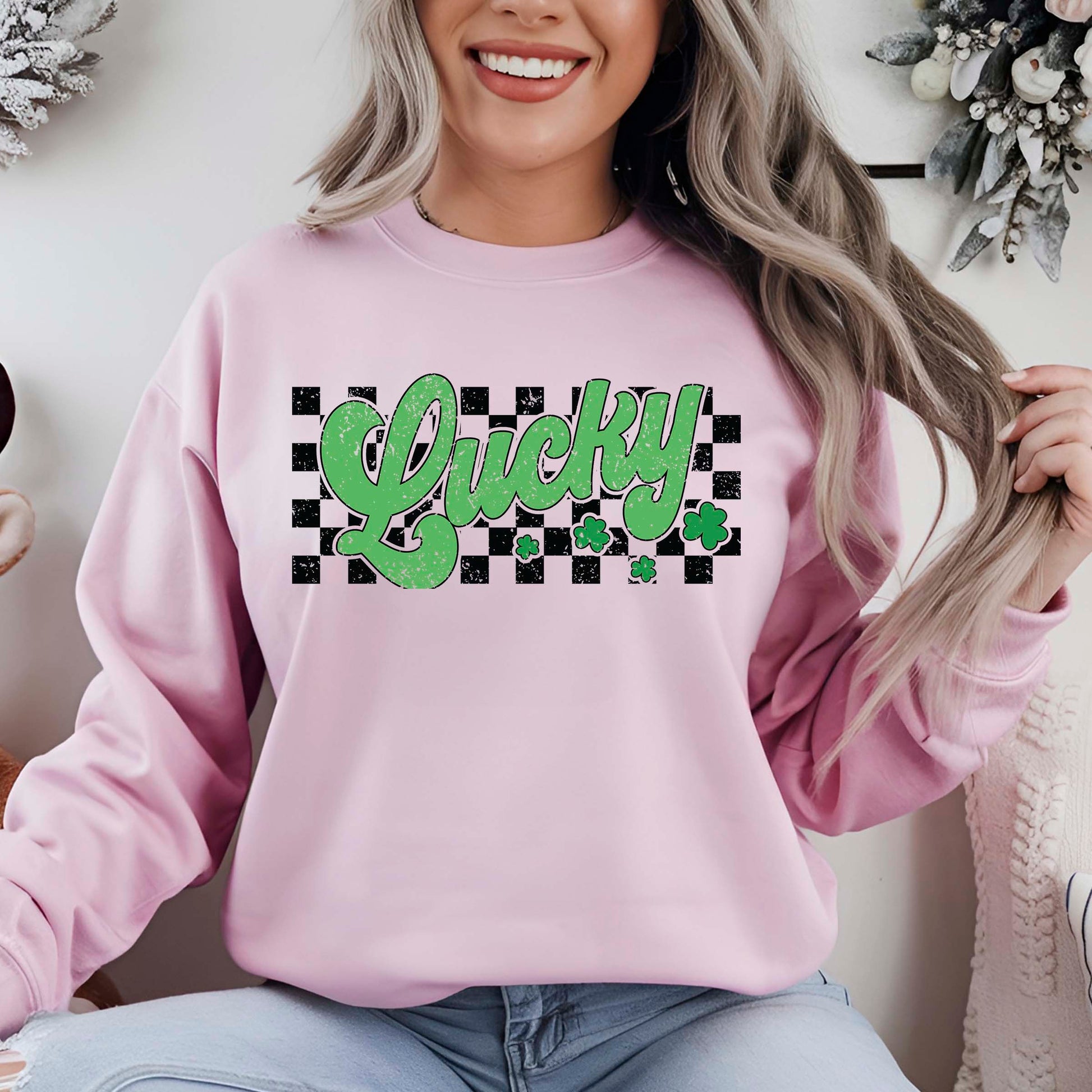 Checkered Retro Lucky St. Patricks Day DTF Transfer