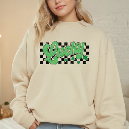 Checkered Retro Lucky St. Patricks Day DTF Transfer