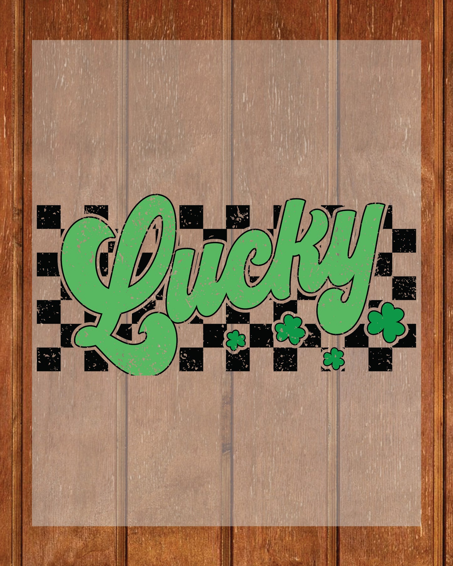 Checkered Retro Lucky St. Patricks Day DTF Transfer