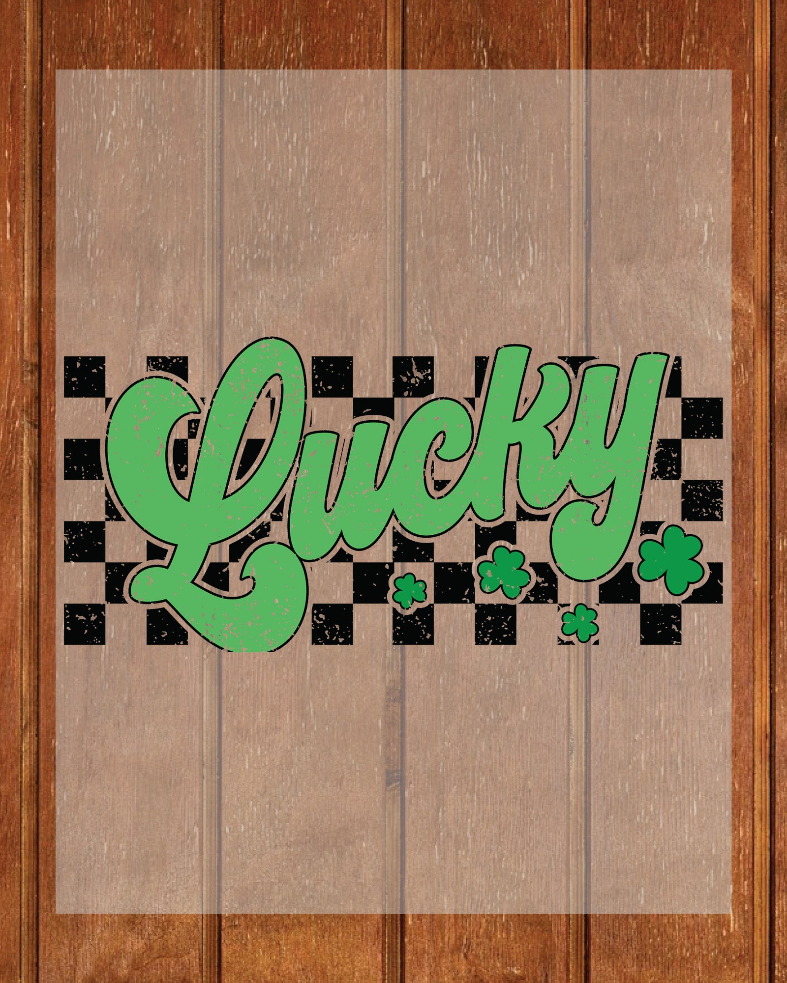 Checkered Retro Lucky St. Patricks Day DTF Transfer