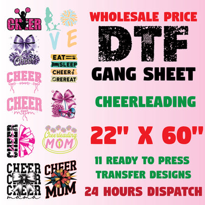 Cheer Mom DTF Transfer Premade Gangsheet