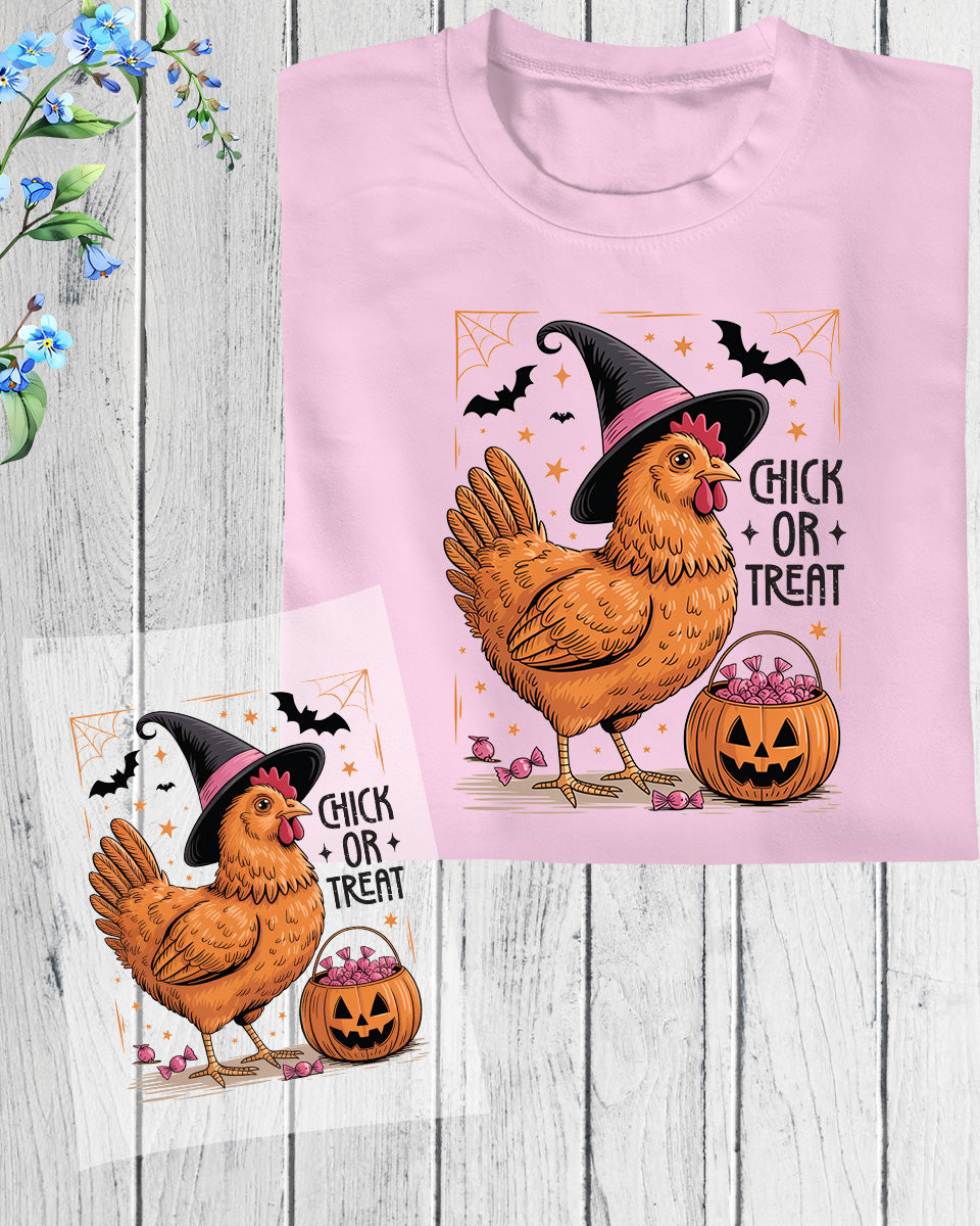 Chick or Treat Funny Fall Chicken DTF Transfer