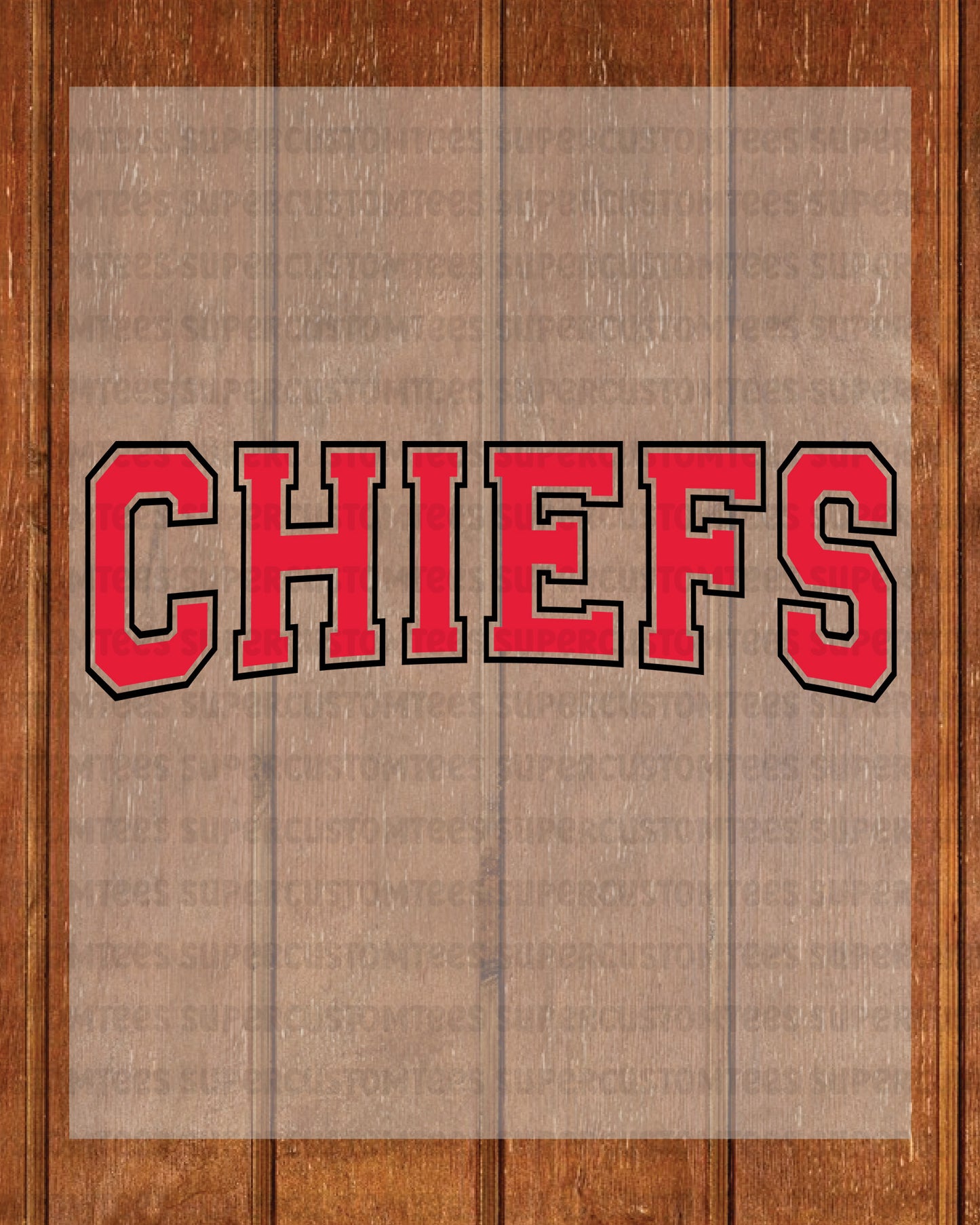 Chiefs DTF Heat Transfer Ready to Press