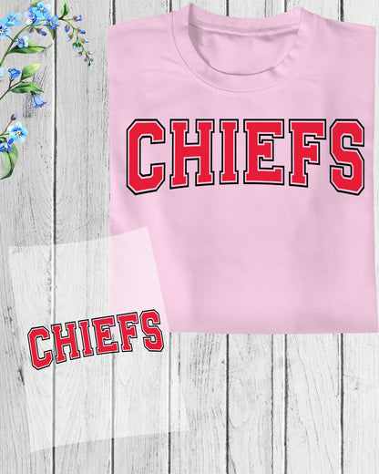 Chiefs DTF Heat Transfer Ready to Press