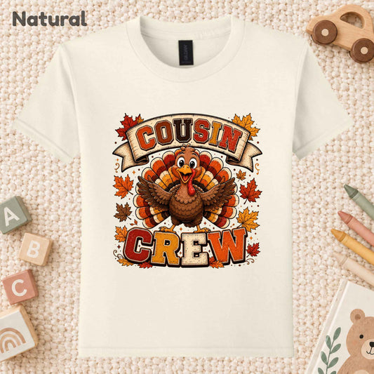 Cousin Crew Thanksgiving T Shirt Youth Fall T Shirts Toddler Turkey Long Sleeve Sweatshirts Tees