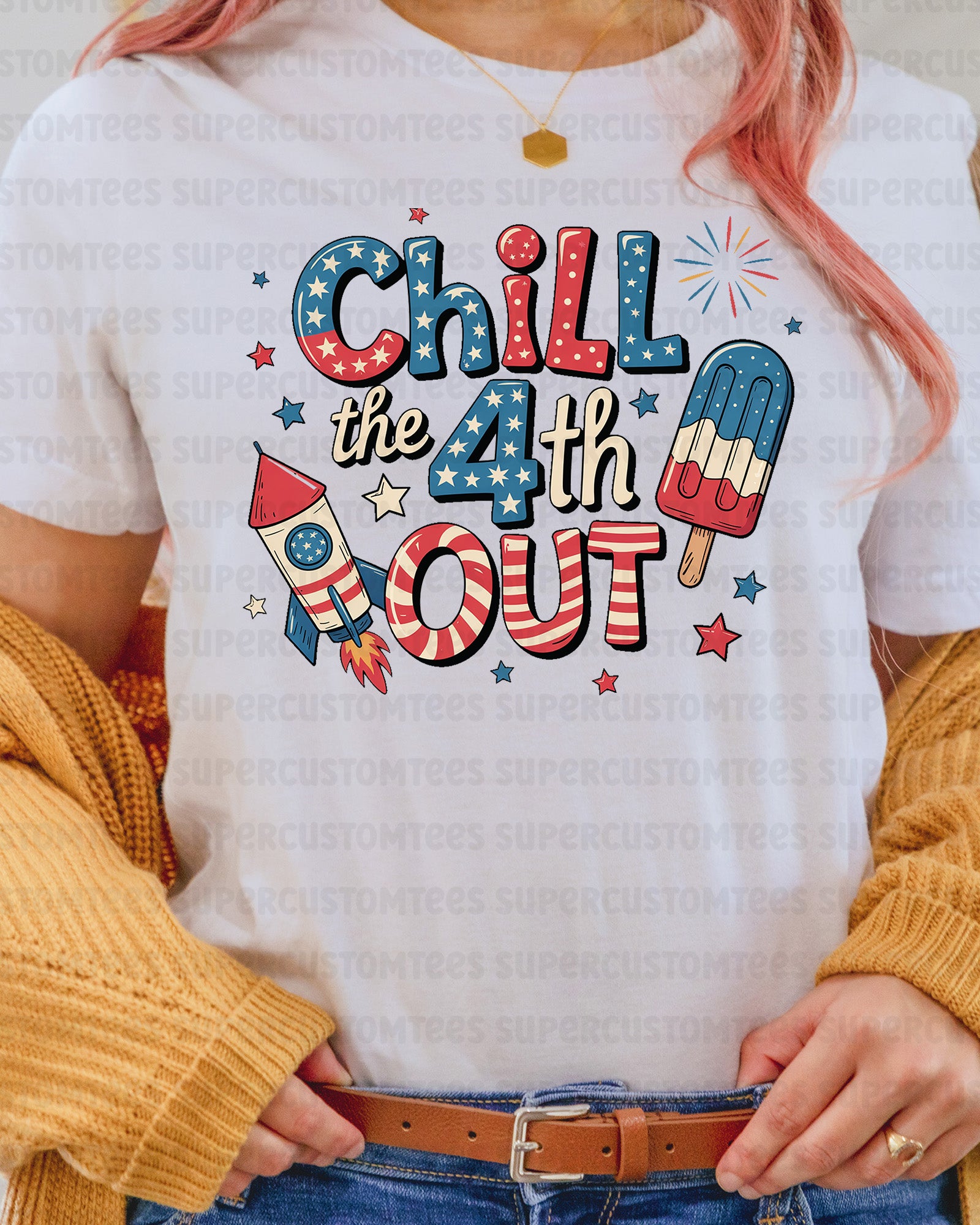 Chill the 4th out 4th of July Heat Transfer for Shirts