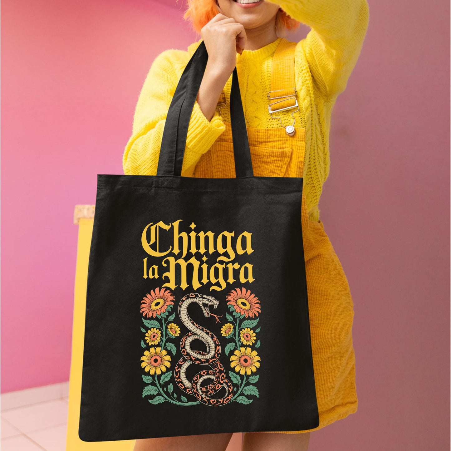 Chinga La Migra DTF Transfer Ready to Press, Funny Political Heat Transfer For Shirt, Snake Floral UV Sticker Prints