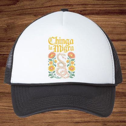 Chinga La Migra DTF Transfer Ready to Press, Funny Political Heat Transfer For Shirt, Snake Floral UV Sticker Prints
