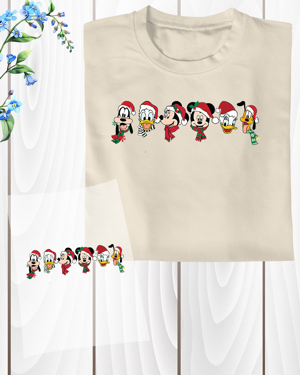 Vintage Mickey And Friend Xmas DTF Transfer Film