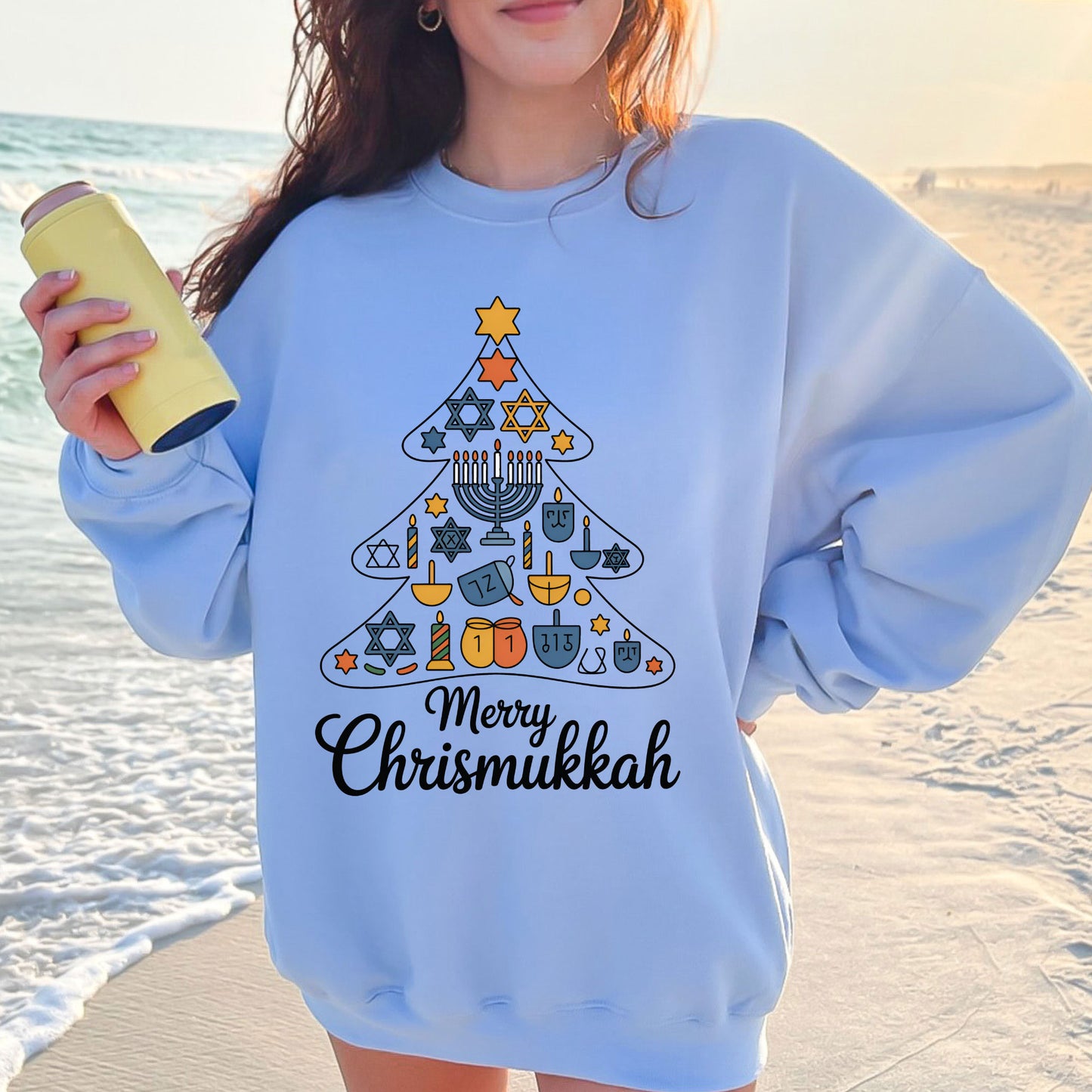 Merry Chrismukkah Shirt, Jewish Sweatshirt, Holiday Hanukkah Shirt, Hanukkah Gift, Religious Shirt for Jewish Tees
