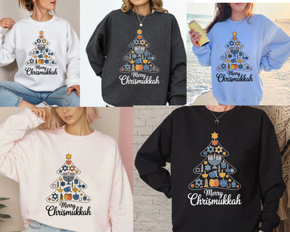Merry Chrismukkah Shirt, Jewish Sweatshirt, Holiday Hanukkah Shirt, Hanukkah Gift, Religious Shirt for Jewish Tees