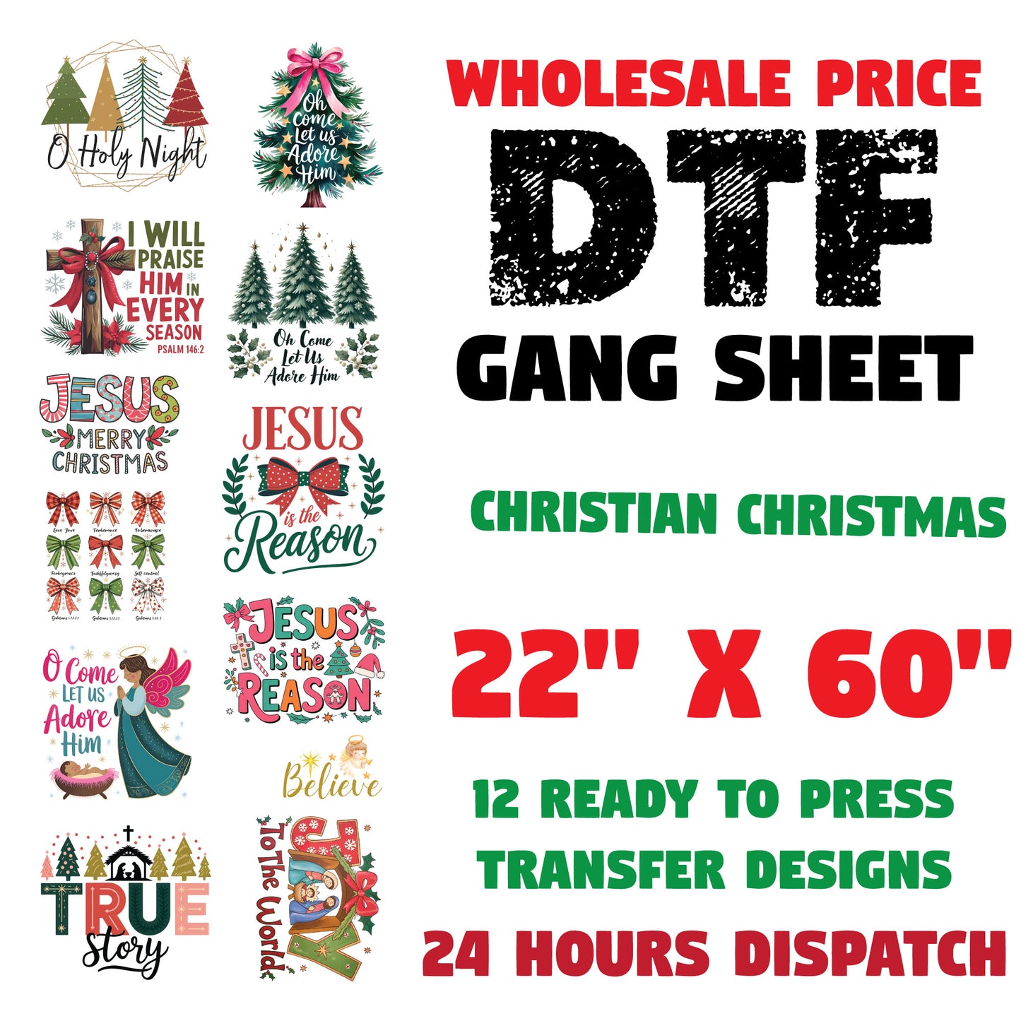 Christian Christmas Gang Sheet