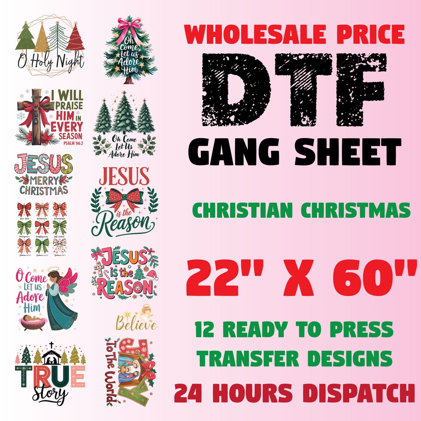 Christian Christmas Gang Sheet