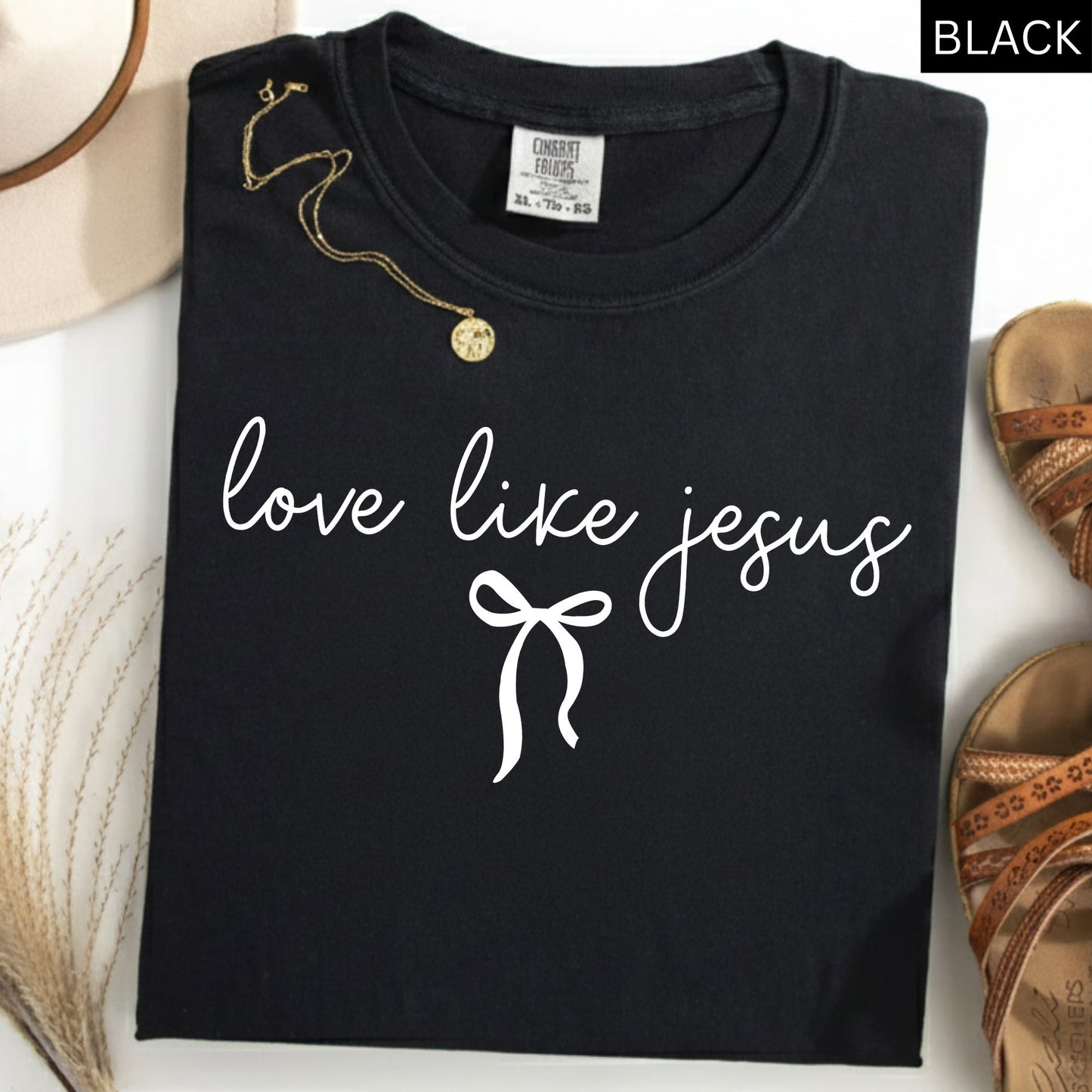 Christian Comfort Colors® Shirt Love Like Jesus Coquette Religious Mom Tees Christian Apparel Gift Shirts for Women