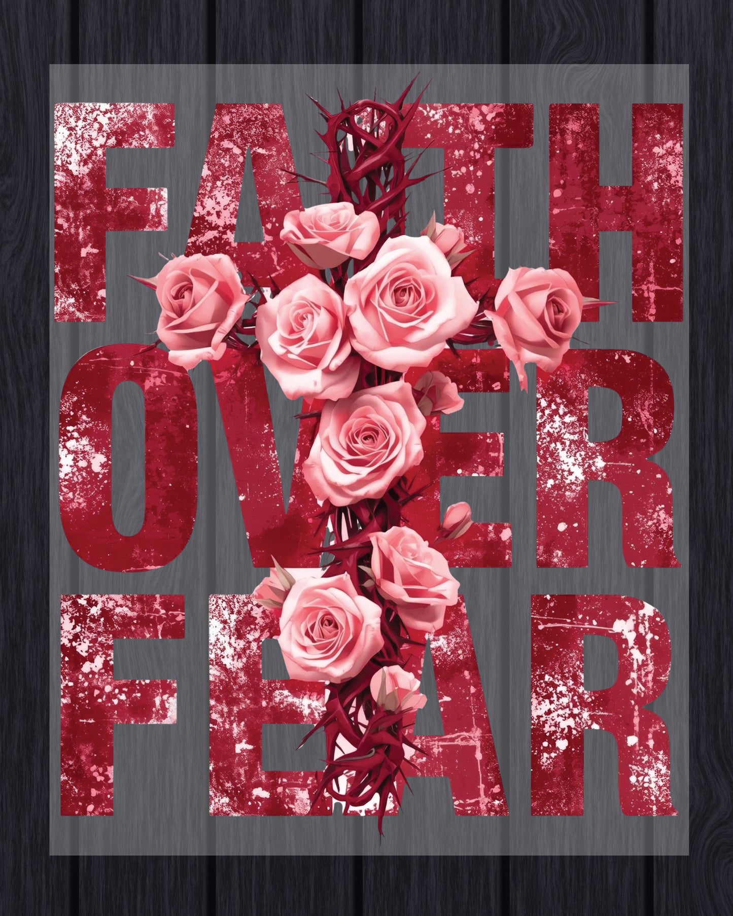 Christian DTF Transfer ready to Press Faith over Fear Christian Heat Transfer for Shirts Religious UV Sticker Faith Apparel Iron on Transfer