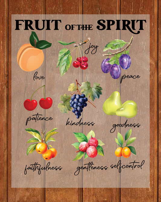 Christian Fruit Of The Spirit DTF Transfer