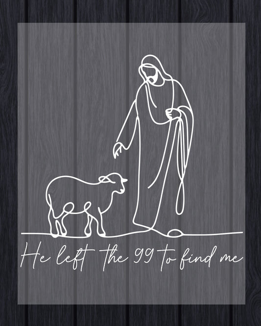 Christian Lost Sheep Jesus DTF Transfer