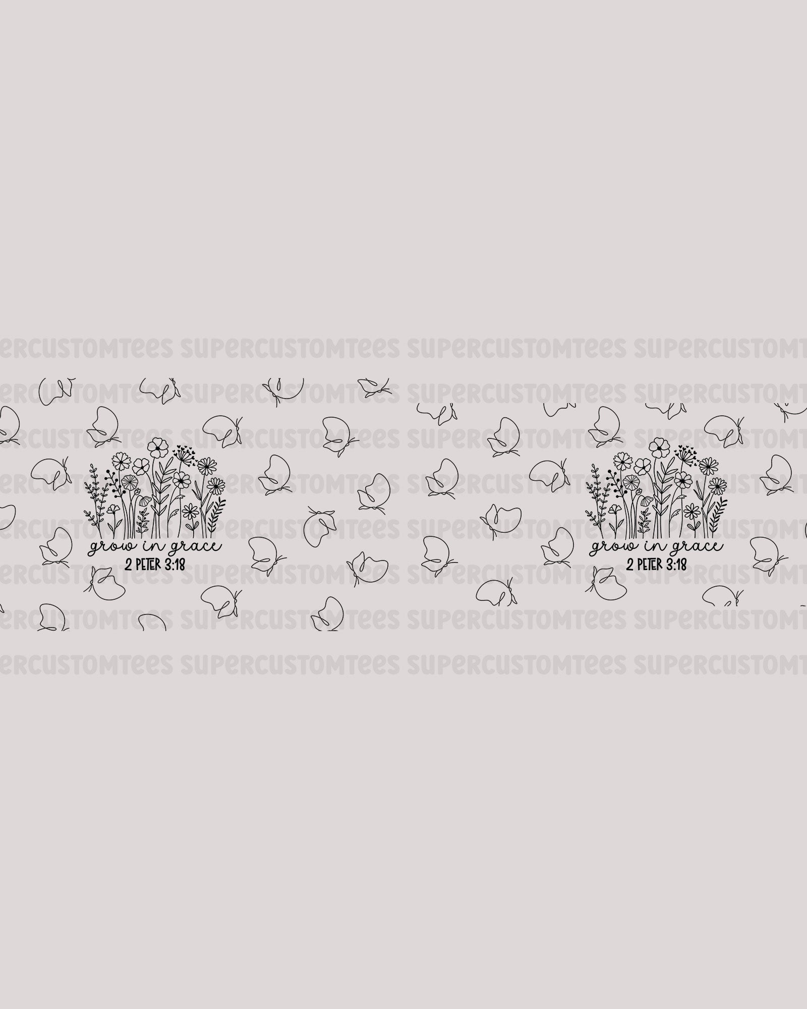 Flower Tumbler grow in Grace UV DTF wrap