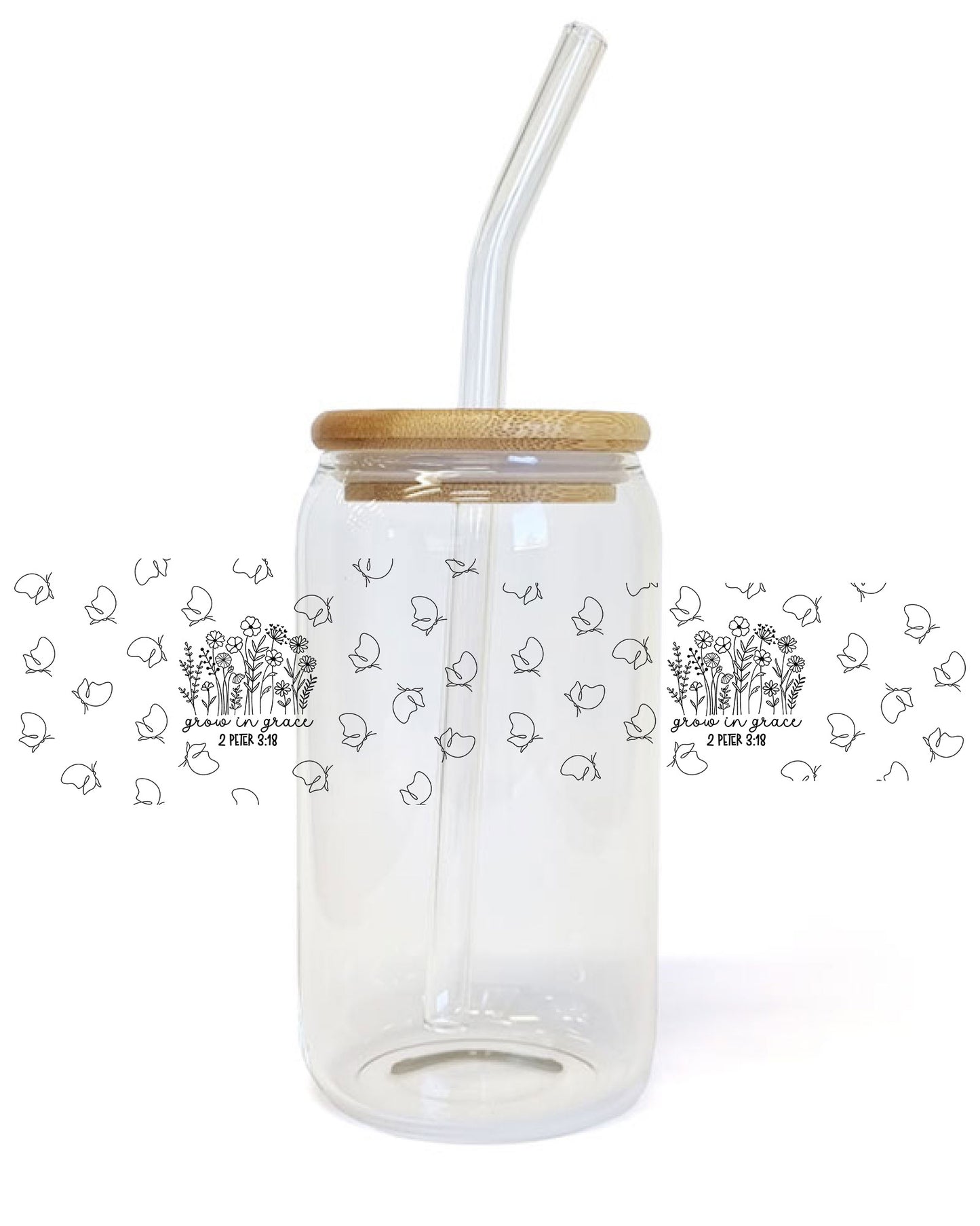 Flower Tumbler grow in Grace UV DTF wrap