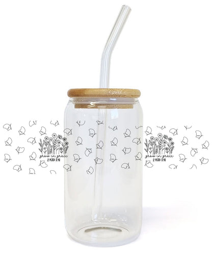 Flower Tumbler grow in Grace UV DTF wrap