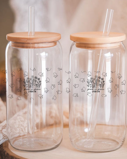 Flower Tumbler grow in Grace UV DTF wrap